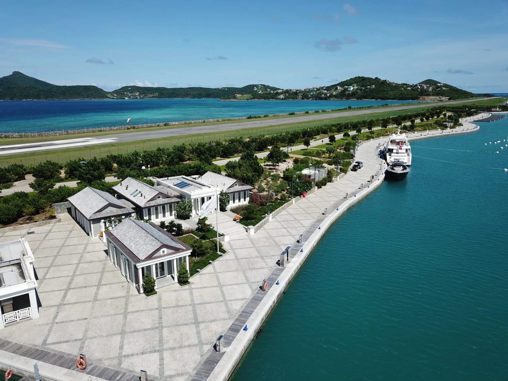 Sandy Lane Yacht Club marina and pavilions on Canouan