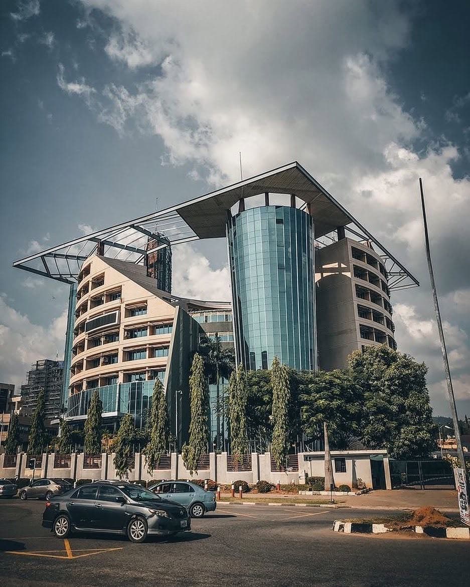 EFCC headquarters in Abuja, glass tower under a wide roof