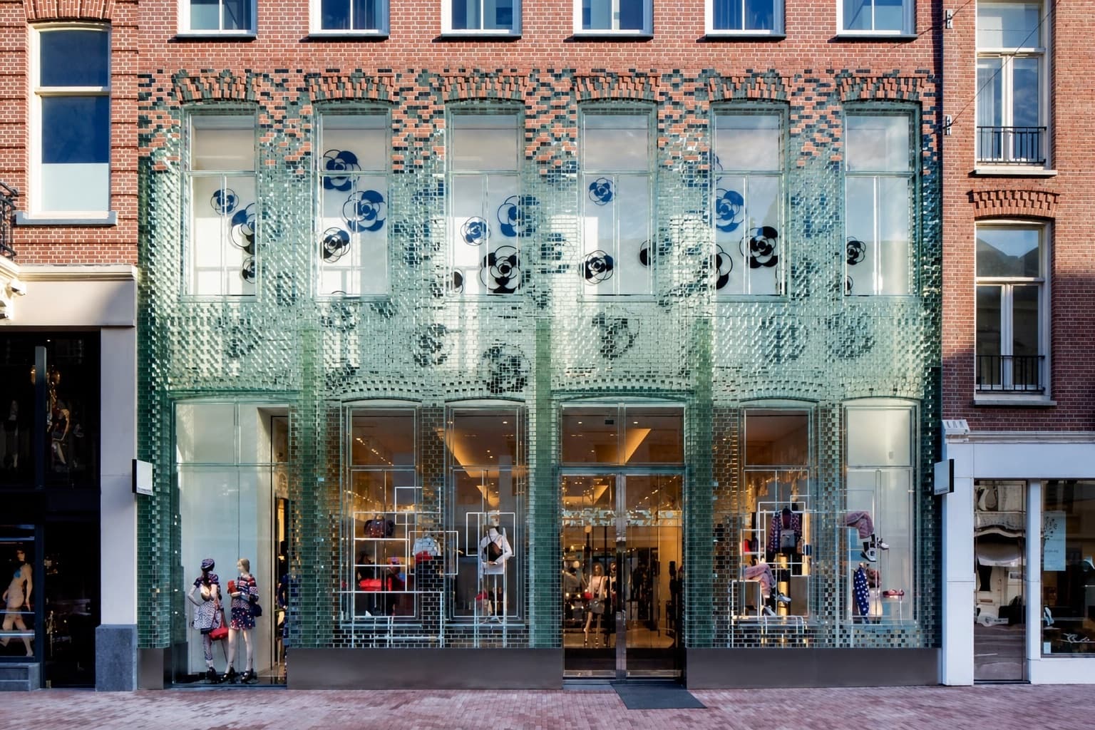 Chanel boutique on P.C. Hooftstraat, glass-brick façade